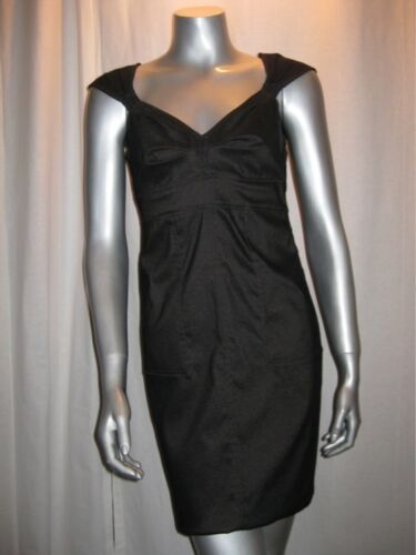 $128 MSSP MAX STUDIO Black V Neck Mini Dress sz M NWT 