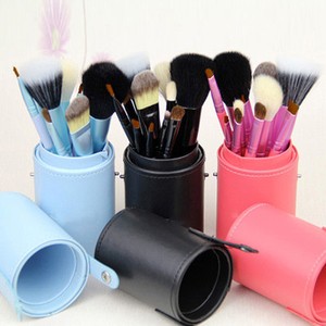  Brush Holder on Pro Cosmetic Make Up Brush Set Kits Pu Bucket Holder Case   Ebay