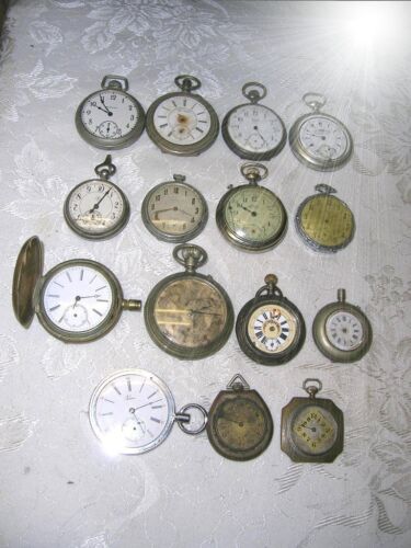 15 Antique Pocket Watches Etc Billodes Chinese Mkt Elroy Repair Spares Steampunk in Jewelry & Watches, Watches, Pocket Watches | eBay