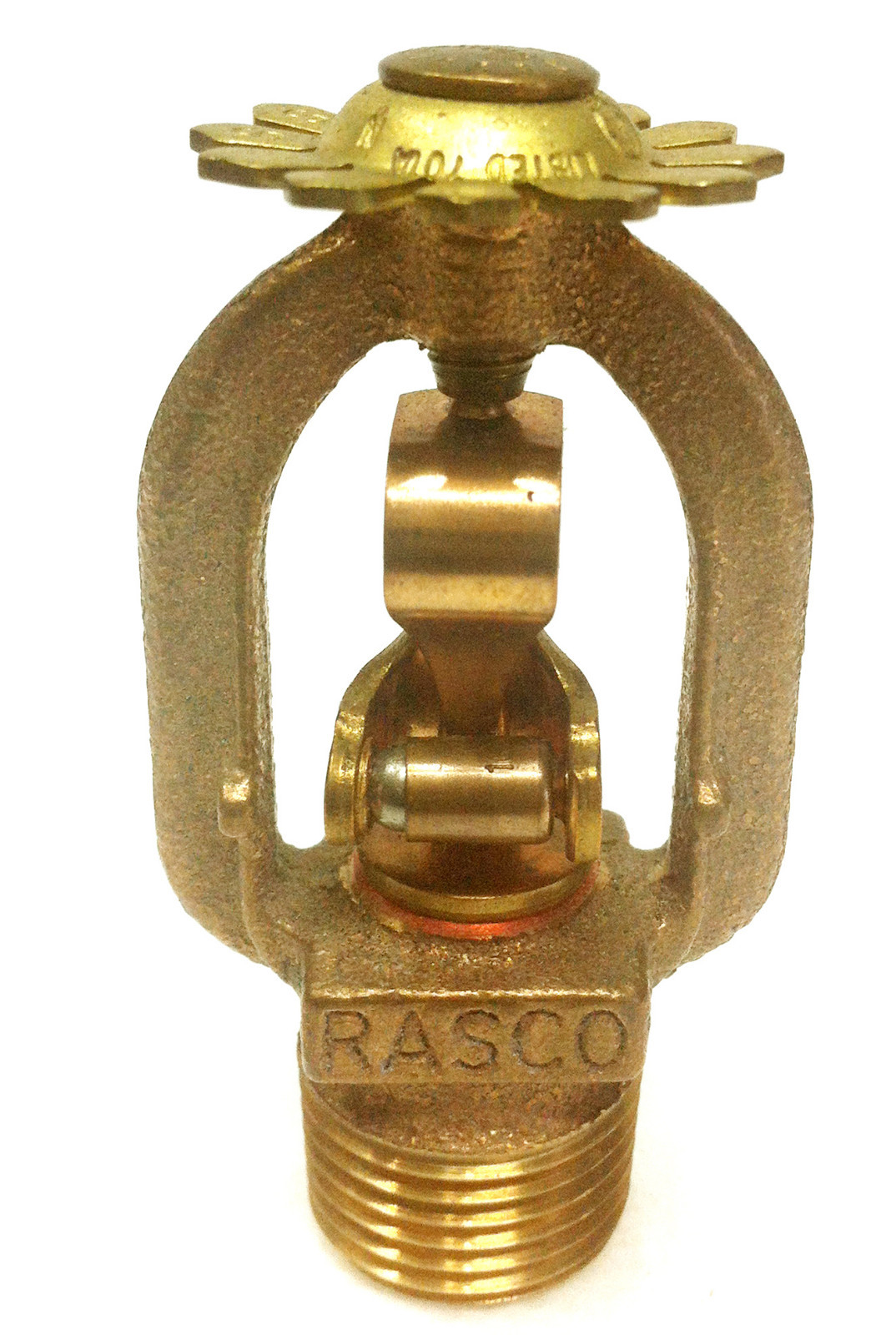165*F Fusible Link Brass Pendent Sprinkler, Rasco Reliable Model G, 1/