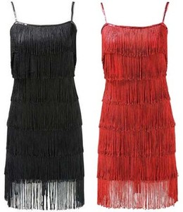 Fringe Dress on 1920 S Style Black Flapper Fringe Party Dress Size 8 10 12 14   Ebay