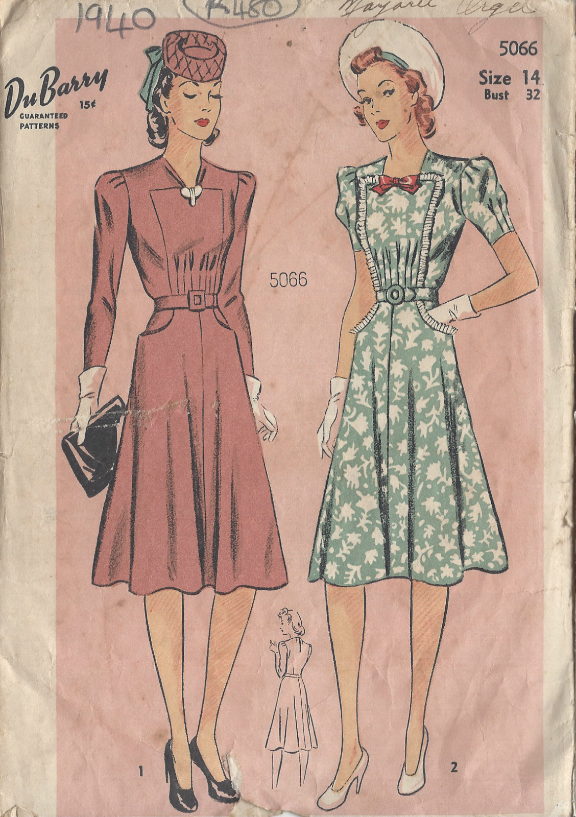 dubarry 40s | 1940s dress pattern, Vintage sewing patterns, 1940s dresses