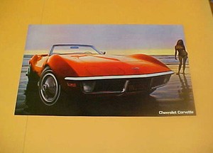 Corvette Stingray on Corvette Vette Original Convertible Coupe Dealer Poster 70 Stingray