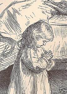ntury John E Millais Engraving Child at Prayer | 