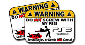 Pack Funny PlayStation 3 Warning Sign Sticker Don'T Screw with My ...