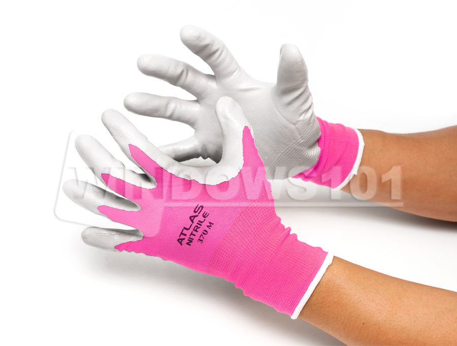 2 Pairs Pink Atlas 370 Nitrile Gloves SMALL Garden Auto Work 2 Pairs Pink Atlas 370 Nitrile Gloves SMALL Garden Auto Work