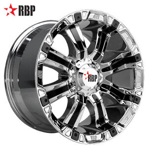  Rims Wheels on Rbp 94r 20 Inch Chrome Offroad Truck Rims Wheels Nitto Tires   Ebay