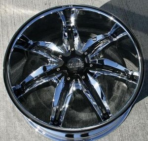 Rims Tire Package on 22  Wheels Rims Package Free Tires Rockstarr 777 Chrome Black 5x108