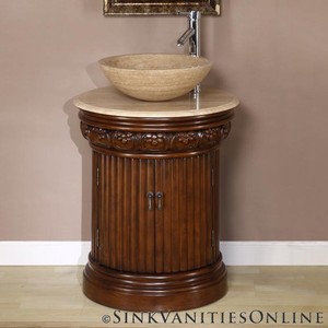 Bathroom Vanity on 24  Maya Single Bathroom Travertine Stone Vessel Sink Top Vanity