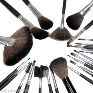 Makeup Brush  on Cosmetic Natural Case Professional Eyebrow Shadow Makeup Brush Set Kit