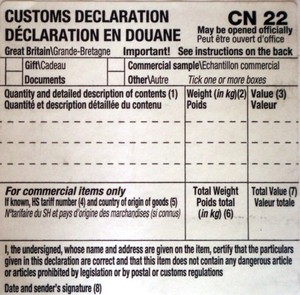 customs label