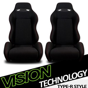 Racing Seat on Jdm Black Red Stitch Racing Bucket Seats Sliders L R Nissan   Ebay