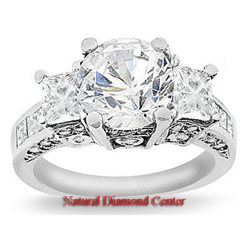 3.22 Carat Round Brilliant Certified Diamond 3Three Stone Engagement Ring 14K in Jewelry & Watches, Engagement & Wedding, Engagement Rings | eBay