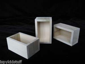Amish Wood Miniature Display Single Shadow Box Crafts Mini Storage 