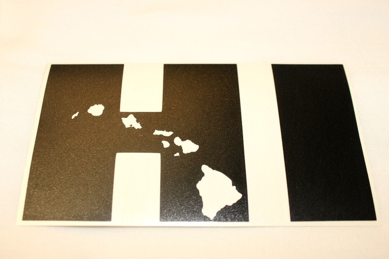 3" BLACK HI HAWAII MAP OF HAWAIIAN ISLANDS Vinyl Car Truck Window Decal