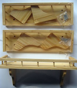 small wooden shelf shelves Salt Pepper Spices kitchen wall rack ...