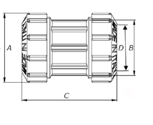 32-mm-PE-Rohr-Messing-Kupplung-mit-zwei-Verschraubungen-1-DVGW-TOP-N-172