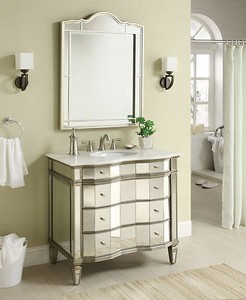 Vanity Mirrors  Bathroom on 36 Ashley All Mirrored Bathroom Sink Vanity W Matching Mirror Bwv 025