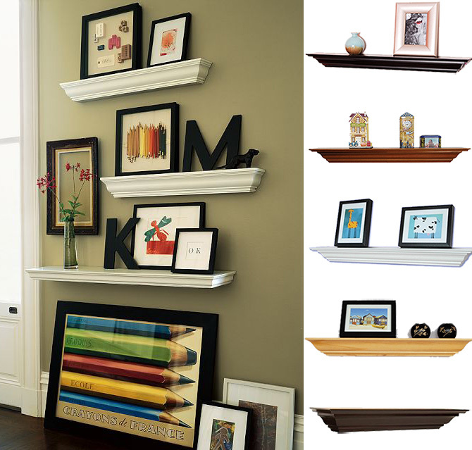 Welland Crown Molding Floating Wood Wall Shelves Fireplace Shelf Multi
