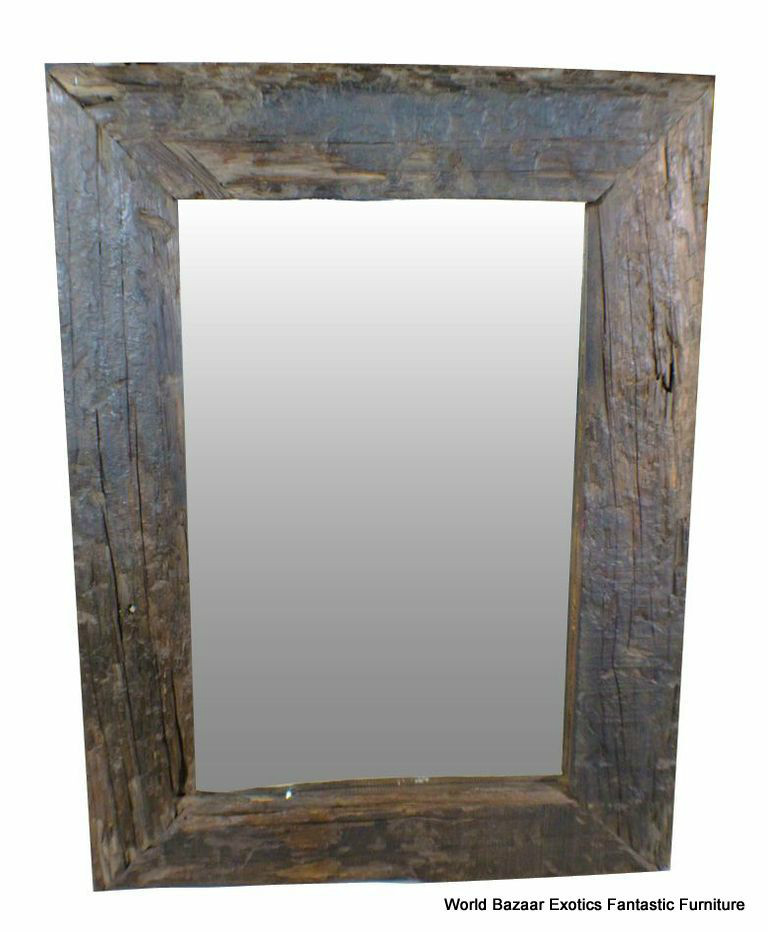 36x48 Tall Vintage rectangular Mirror reclaimed 200 years old solid wood  eBay