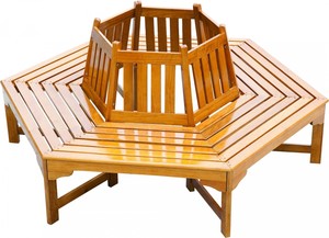  360° Tree bank oak round bench garden bench Park Bench Wood Bench