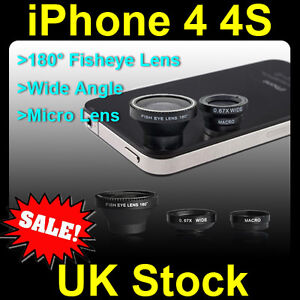 Ipod Camera  Iphone on 3in1 Camera Lens Kit   Fish Eye   Wide Micro For Iphone 4g 4s Ipod