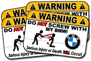 Pack Funny BMW Warning Sign Sticker Don'T Screw with My BMW Decal ...