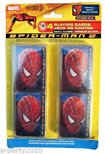 Spiderman Birthday Party Supplies on Spiderman 2 Playing Cards Birthday Party Supplies Favors Toys Prizes
