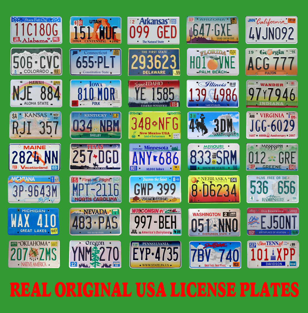 40 UNITED STATES LICENSE PLATES LOT NUMBER TAG ORIGINAL