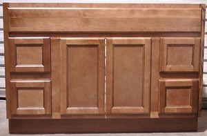 Bathroom Vanity Cabinet on Bathroom Vanity On 48 Inch Flat Panel Ginger Bathroom Four Drawers