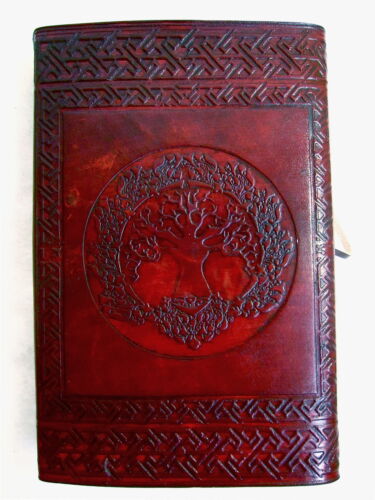 5.5x8 Handmade Leather Journal diary Celtic Tree of Life Book of Shadow wicca in Books, Accessories, Blank Diaries & Journals | eBay