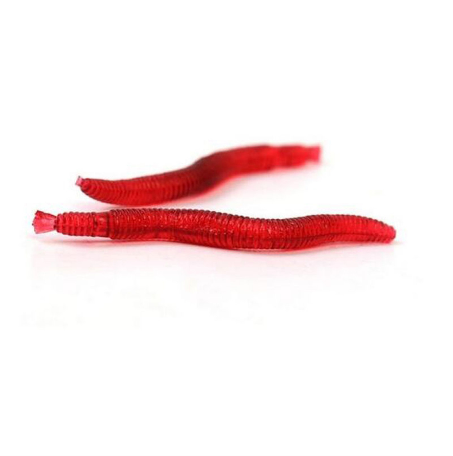 50 Pcs Soft Red Earthworm Fishing Bait Worm Lures Crankbaits Hooks Tackle Baits