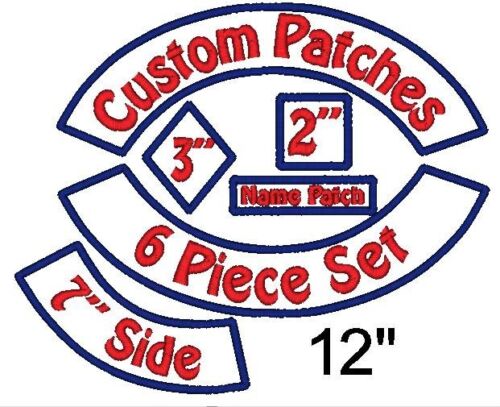 6 Piece Custom Embroidered Patch Set - Rockers Name Square Side Motorcycle Biker in Specialty Services, Custom Clothing & Jewelry, Other | eBay
