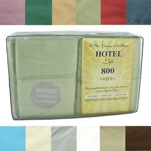 6pc Bed Sheet Set 4 Pillowcases Flat Fitted Deep Pocket Fits Mattress 
