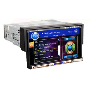 touch din stereo screen single radio dvd player bluetooth flip down deck cd ipod fm tv gps inch android audio