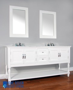 Ebay Bathroom Vanities on White Bathroom Vanity Transitional Cabinet Ceramic Square Sinks   Ebay