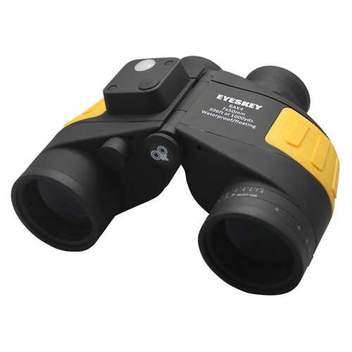 7x50 Yellow Marine Binoculars Wbuiltin Illuminated RF + Compass