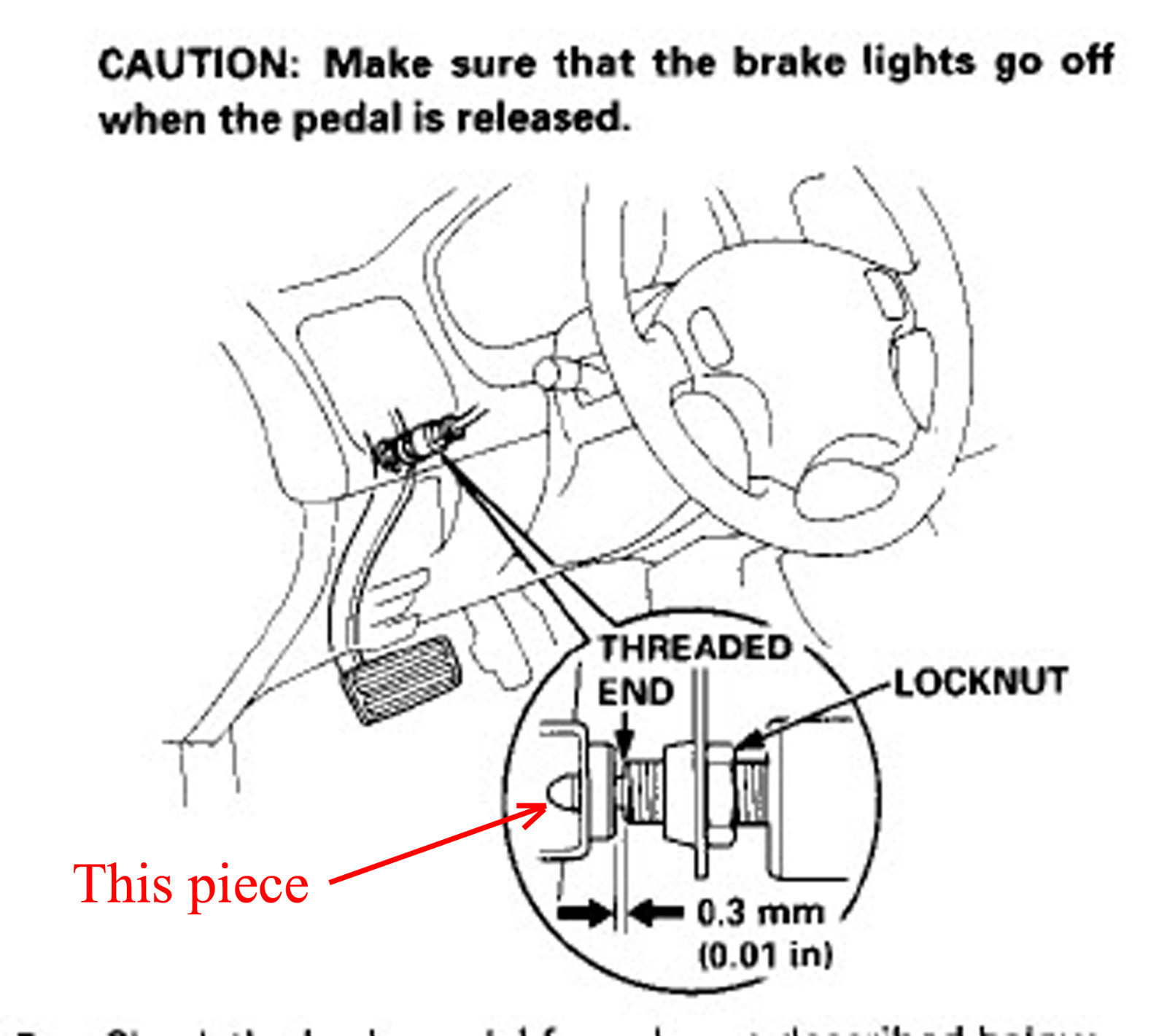 Honda brake switch stopper #7