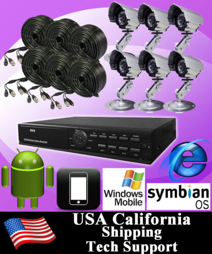 8CH 8 CHANNELS Home Video Surveillance CCTV DVR Security System 6 Outdoor Camera in Consumer Electronics, Home Surveillance, Digital Video Recorders, Cards | eBay