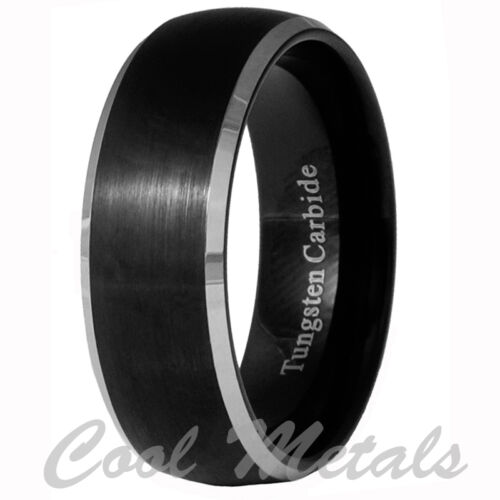 8mm Black Brushed Tungsten Carbide Men/Women Ring Wedding Band Size 7-15 in Jewelry & Watches, Men's Jewelry, Rings | eBay