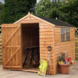 8x6 WOODEN GARDEN SHED 8FT x 6FT WOOD SHEDS APEX NEW UN USED STORAGE ...