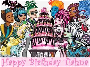 Monster Birthday Cake on A4 Monster High Icing Sheet Edible Birthday Cake Topper Decoration