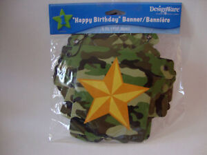 Army Birthday Party Ideas on Army Camouflage Happy Birthday Banner Party Supplies   Ebay