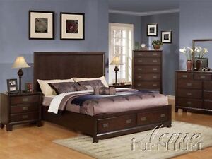 Acme Furniture Bellwood Cappuccino Queen Bedroom Bed Set 00160Q 4 Piece