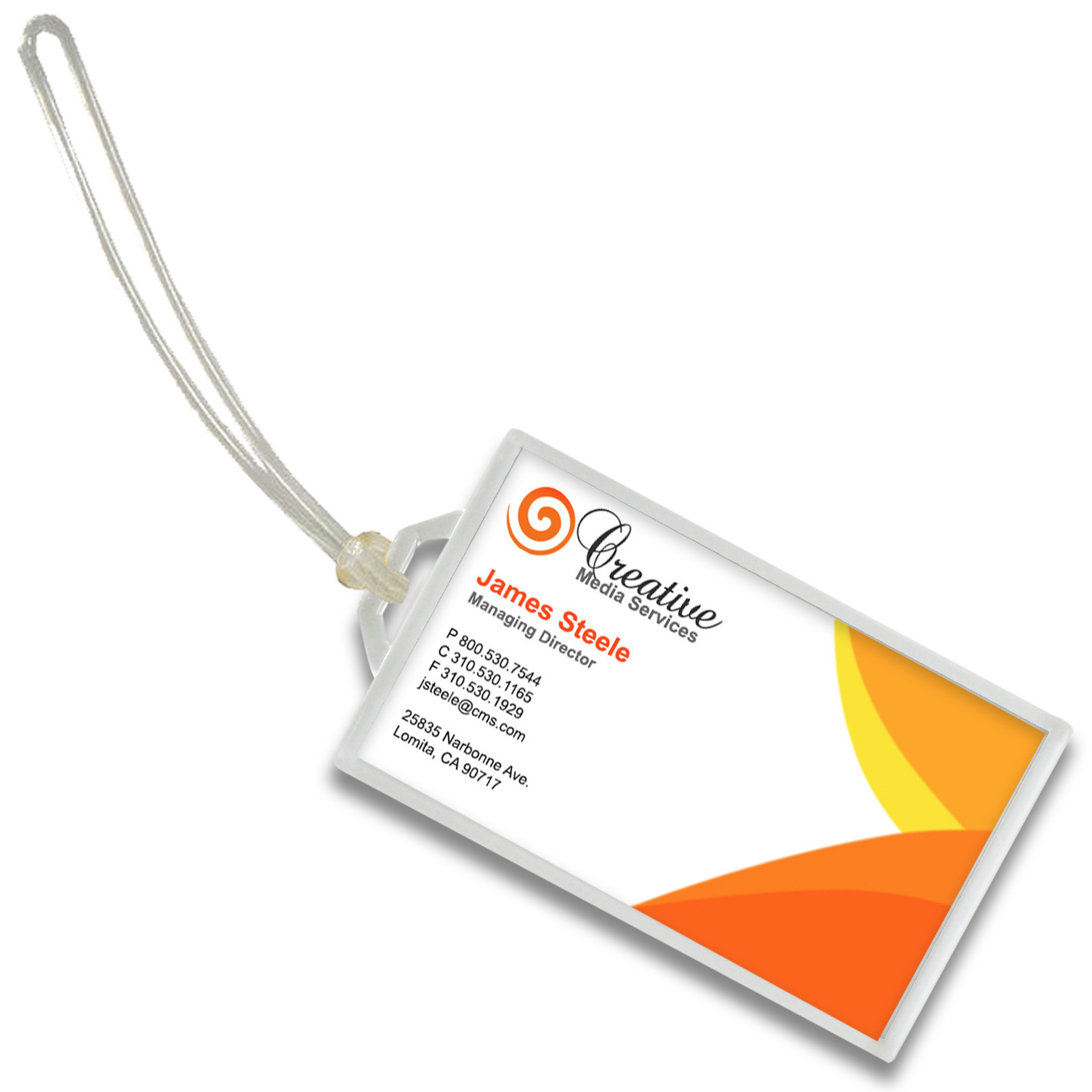 Luggage Tag Snapin Business Card Crystal Clear Acrylic LT70Clear eBay