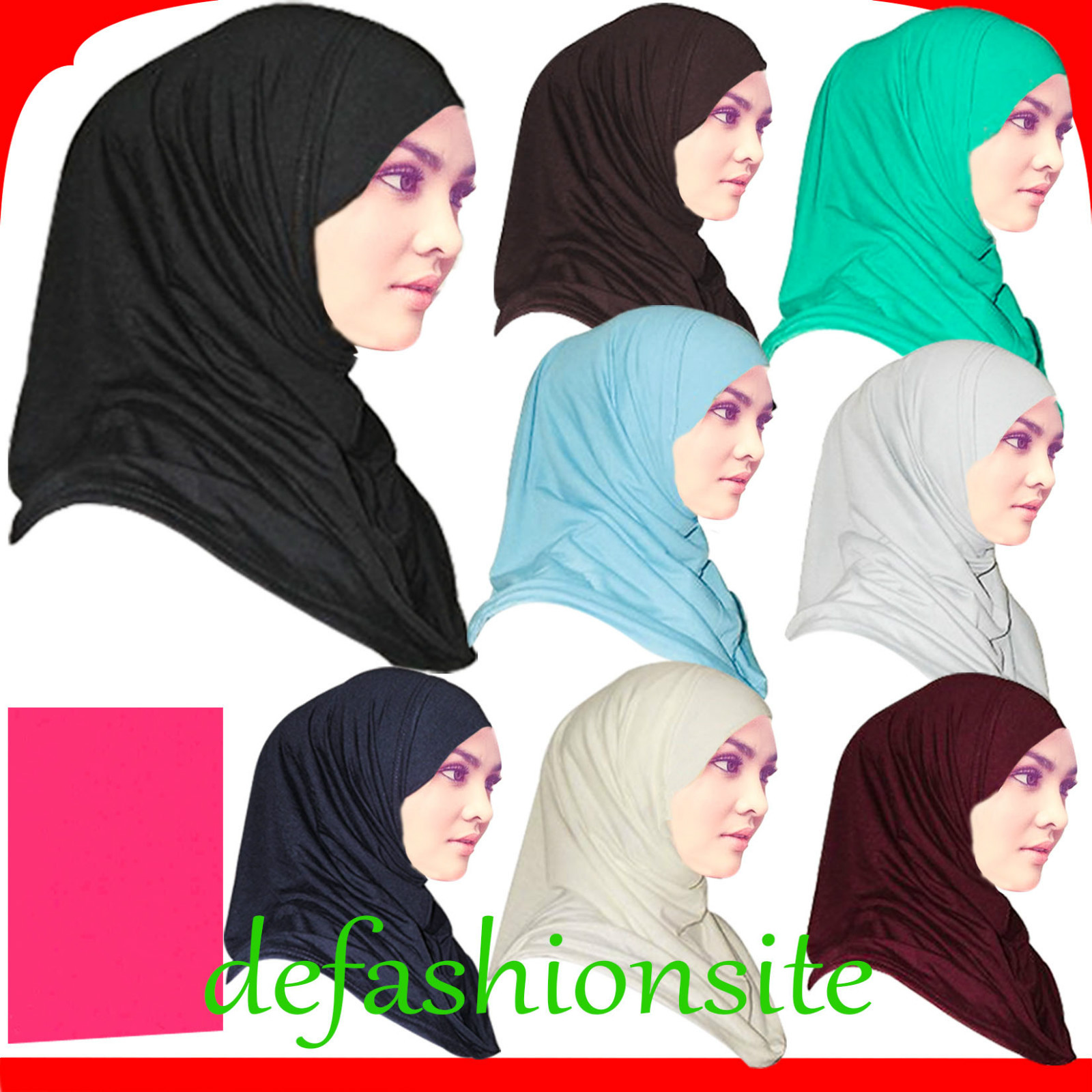 Zweiteiliges Hijab Kopftuch mit Bandana Islamisches Tuch Schal Untertuch Bone