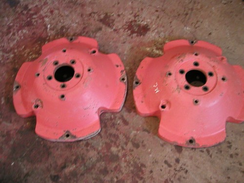 Allis Chalmers C CA Tractor cast rear wheel centers (2) Allis Chalmers C CA Tractor cast rear wheel centers (2)