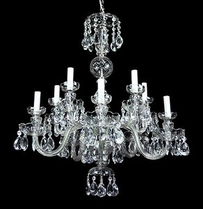 chandelier victorian crystal light waterford rewired antique glass