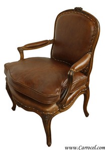 French Country Living Room on Antique Solid Walnut Living Room Accent French Country Leather Arm