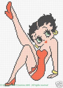 BETTY BOOP KISS CROCHET AFGHAN PATTERN GRAPH CROSS by COZYCONCEPTS BETTY BOOP KISS CROCHET AFGHAN PATTERN GRAPH CROSS by COZYCONCEPTS